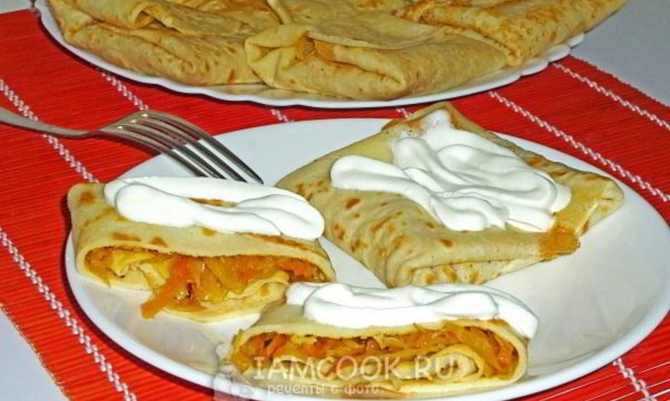 Рецепт блинов на рассоле с тушеной капустой