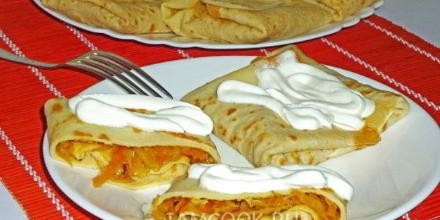 блины на рассоле с тушеной капустой