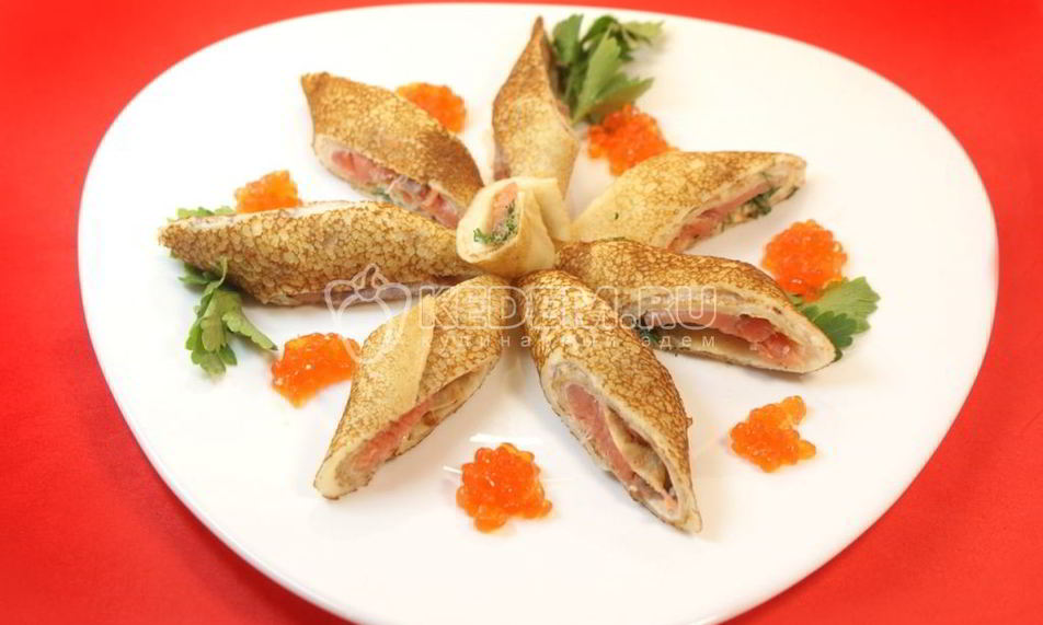 Рецепт блинов с лососем