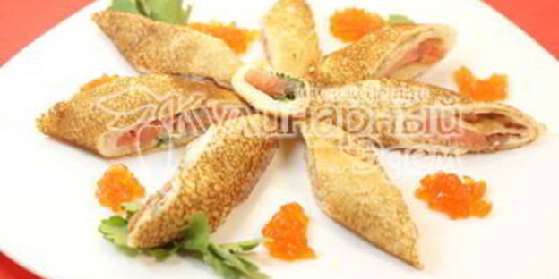 блины с лососем