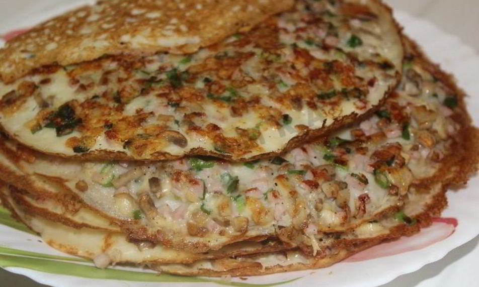 Рецепт блинов с припеком классические