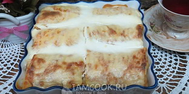 налистники с творогом, запеченные в духовке