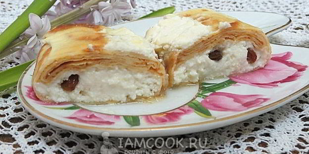 налистники с творогом, запеченные в духовке