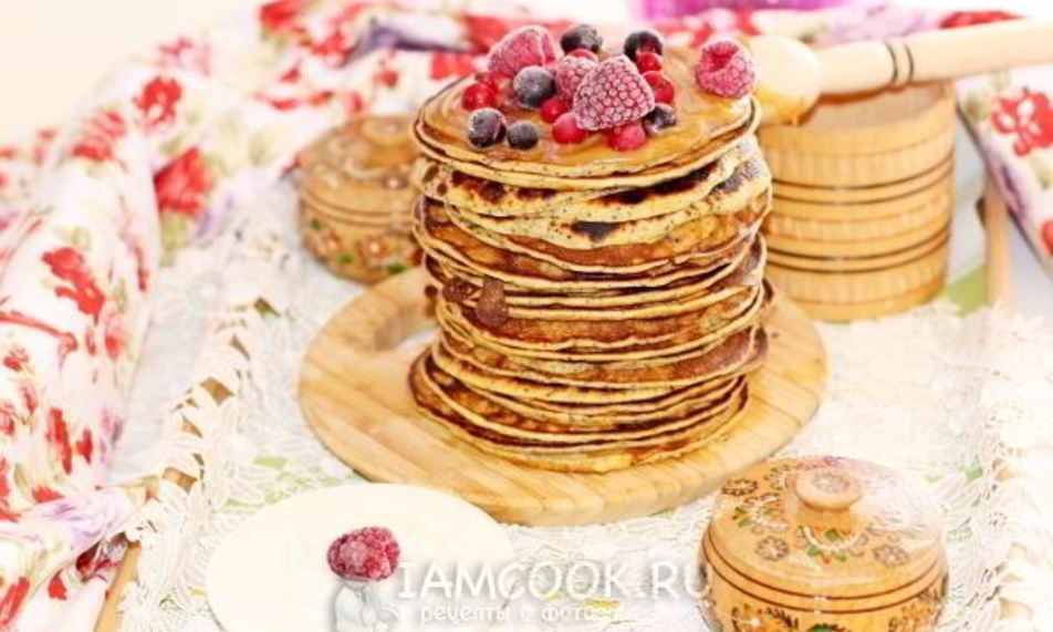 Рецепт панкейков с хурмой и маком