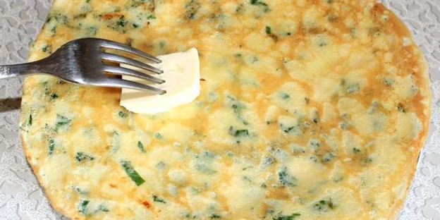 сырные блины с зеленью