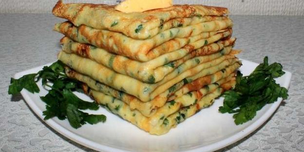 сырные блины с зеленью