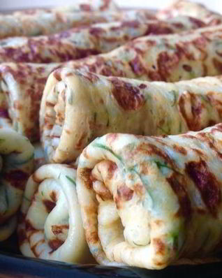 Творожные блины с зеленью