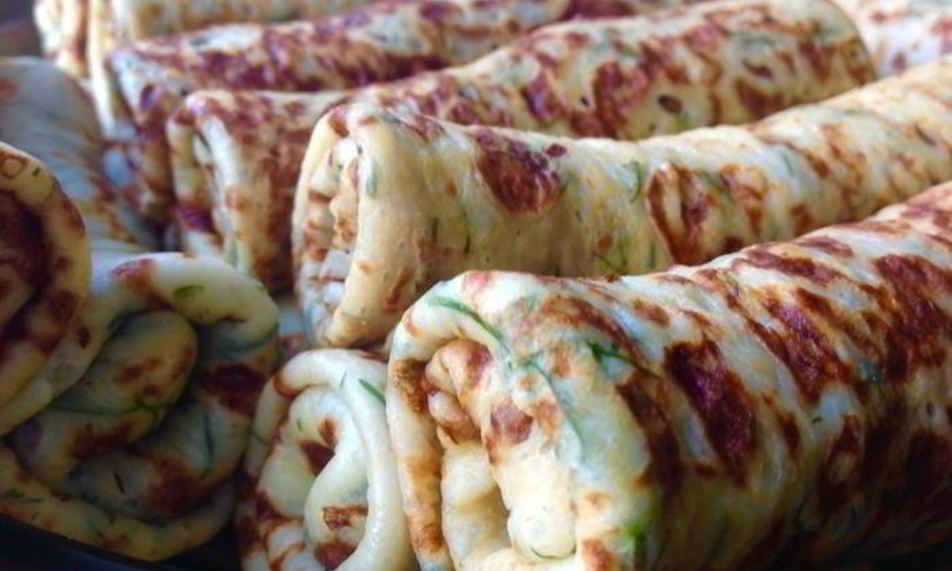 Рецепт творожных блинов с зеленью