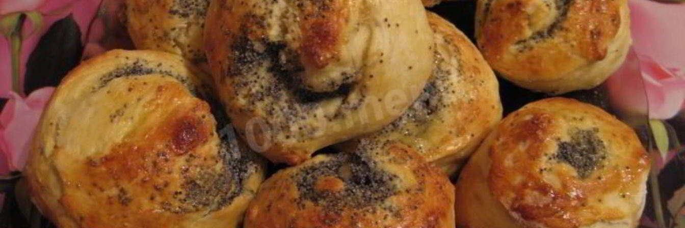 Красивые булочки с маком из дрожжевого теста