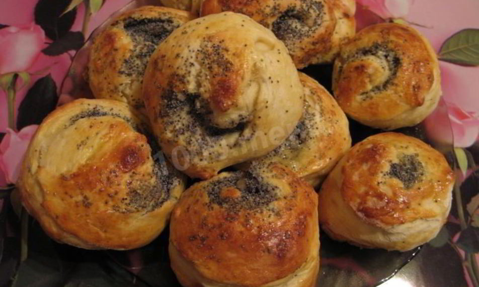 Рецепт красивых булочек с маком из дрожжевого теста