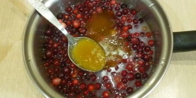 медовый чизкейк с клюквой