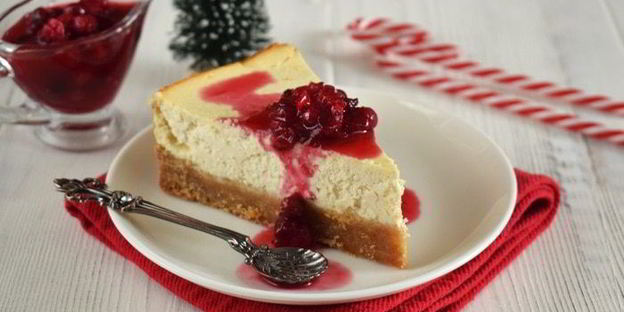 медовый чизкейк с клюквой