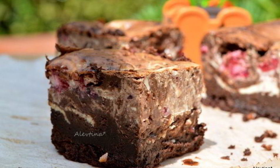 Рецепт ягодного брауни чизкейк