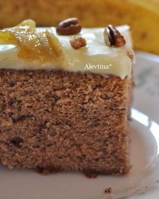 Банановый кекс с глазурью