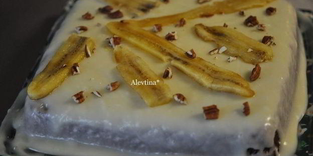 банановый кекс с глазурью