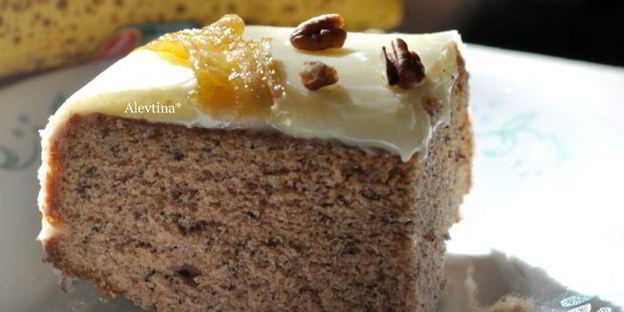 банановый кекс с глазурью