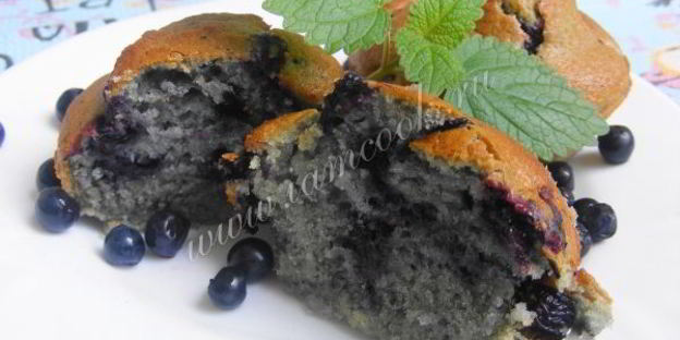 черничные кексы в хлебопечке