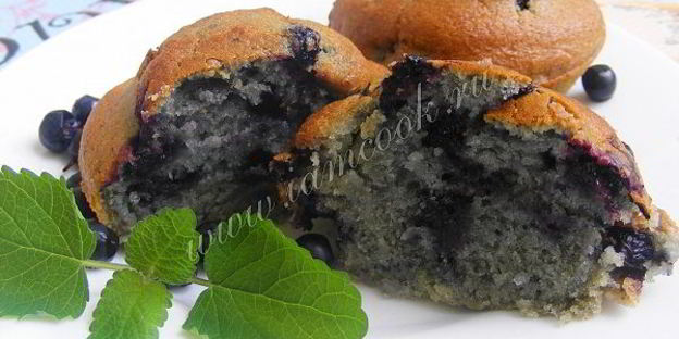 черничные кексы в хлебопечке