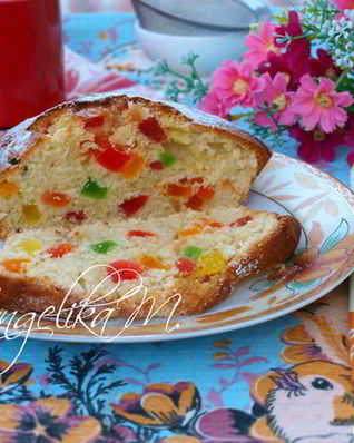 Кекс на сметане с цукатами