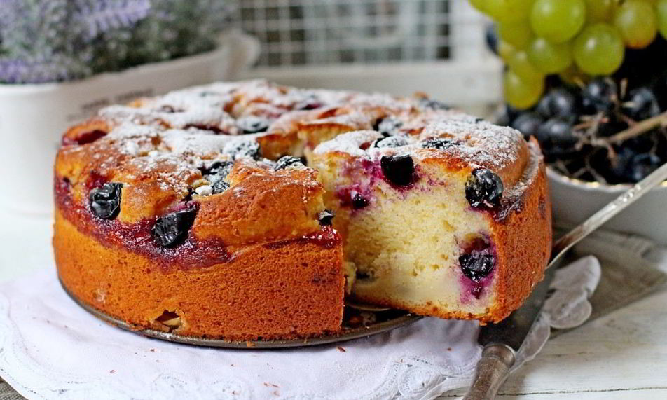 Рецепт кекса с виноградом