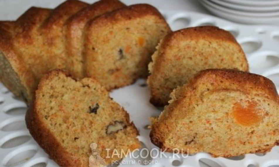 Рецепт морковного кекса с грецкими орехами
