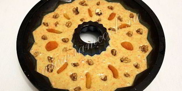 морковный кекс с грецкими орехами