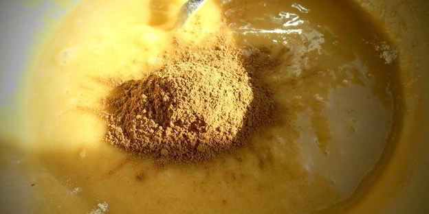 орехово-шоколадный кекс с цукатами из сметанного яблока