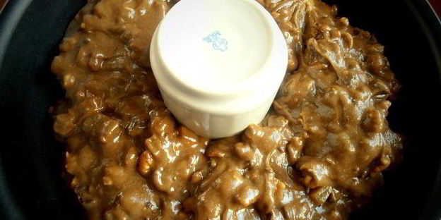 орехово-шоколадный кекс с цукатами из сметанного яблока