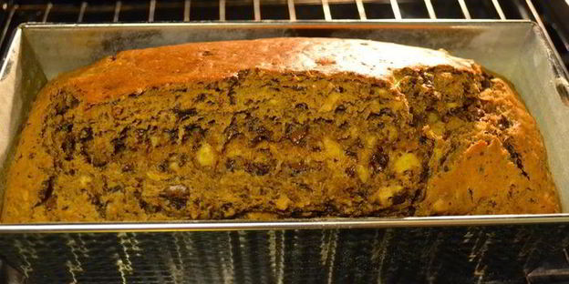 шоколадно-банановый кекс с кофе