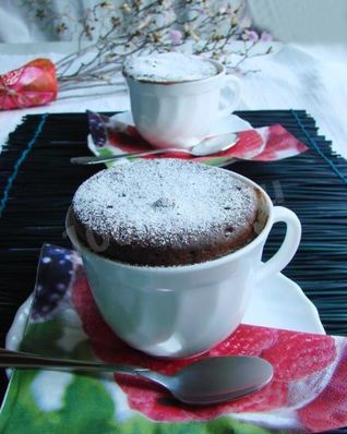 Шоколадный кекс в кружке в микроволновке за 3 минуты