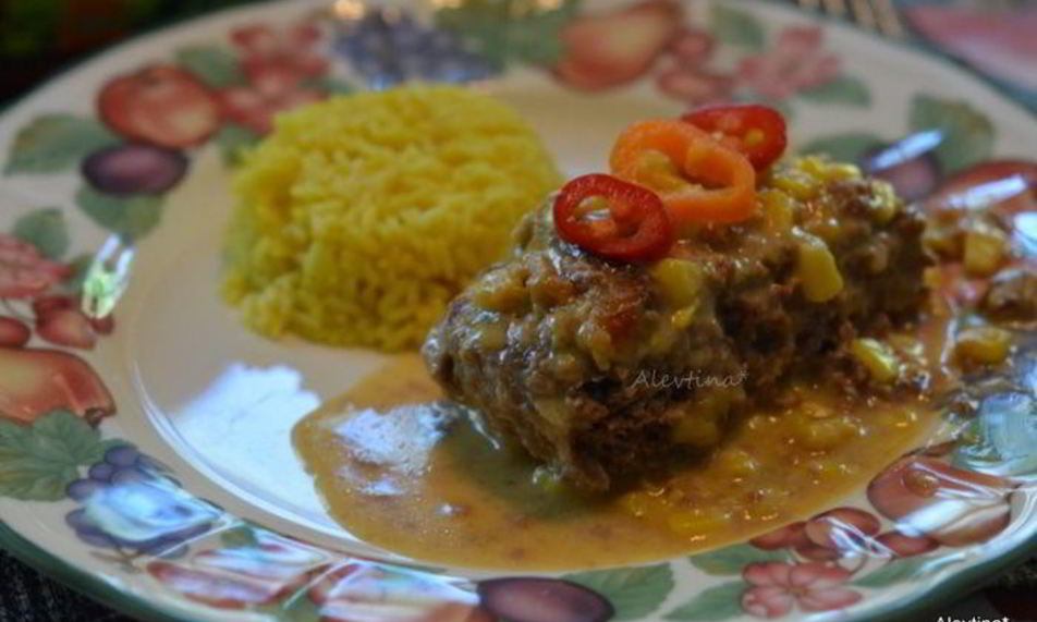 Рецепт мясного хлеба с кукурузным слоем