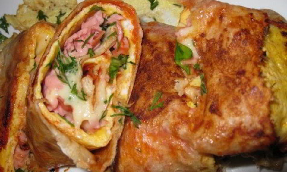 Рецепт фаршированного лаваша с сыром и колбасой