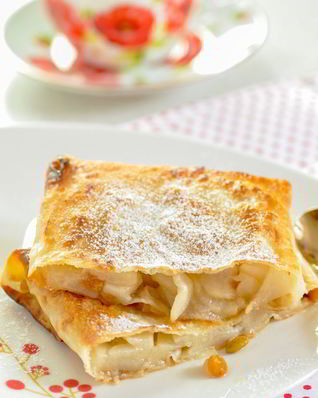 Хрустящие конвертики из лаваша с фруктами