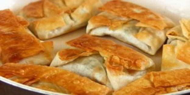 хрустящие конвертики из лаваша с начинкой