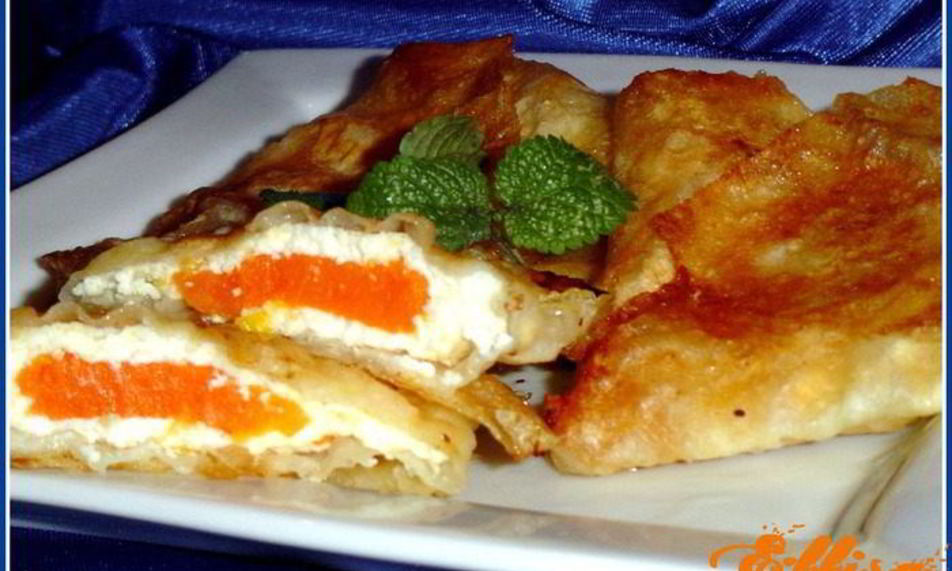 Рецепт конвертиков из лаваша с тыквенно-творожной начинкой