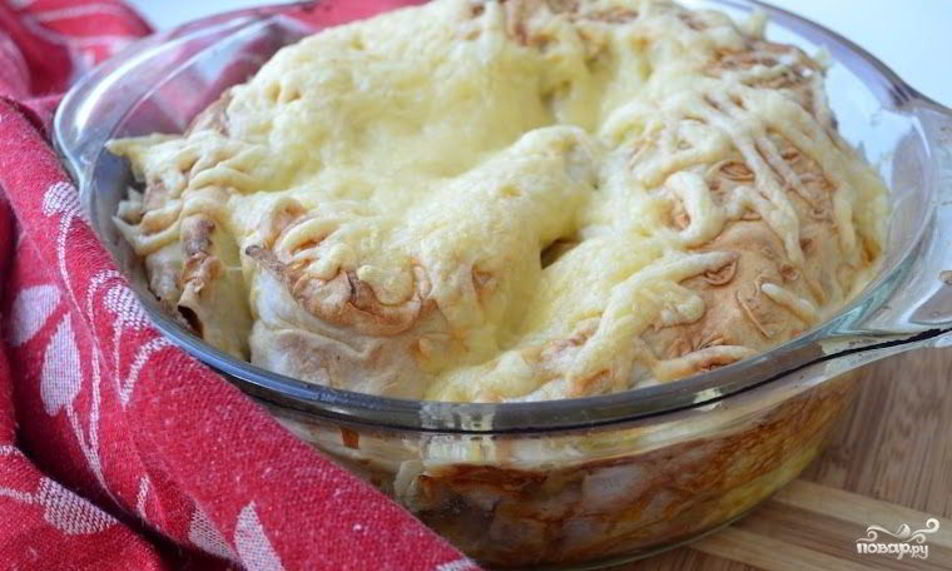 Рецепт лаваша с фаршем в духовке