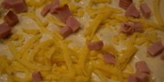 лаваш с ветчиной и твердым сыром