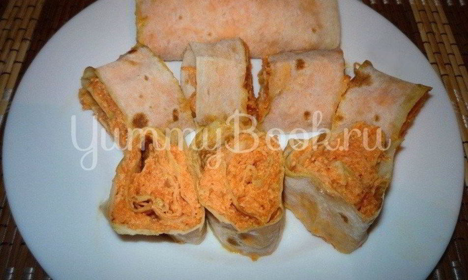 Рецепт рулетиков из лаваша
