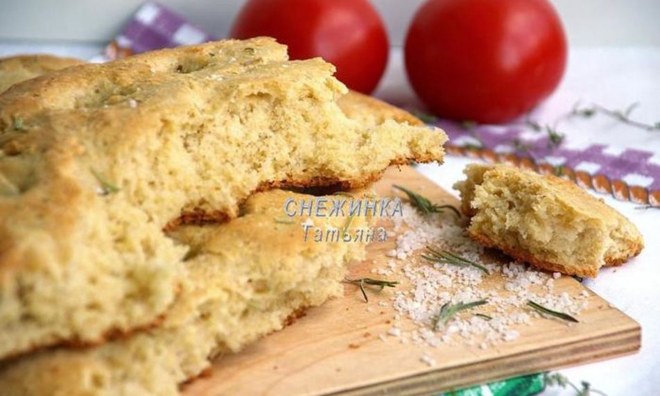 Рецепт фокаччи из трех видов муки с розмарином