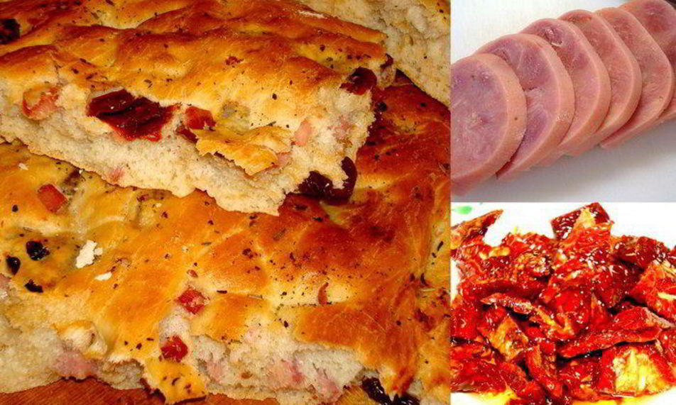 Рецепт фокаччи с ветчиной и вялеными помидорами италия