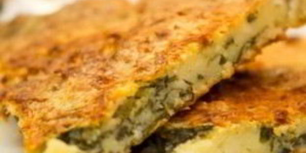 творожная лепешка с полентой