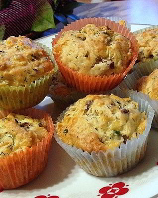 Грибные маффины с сыром и зеленью