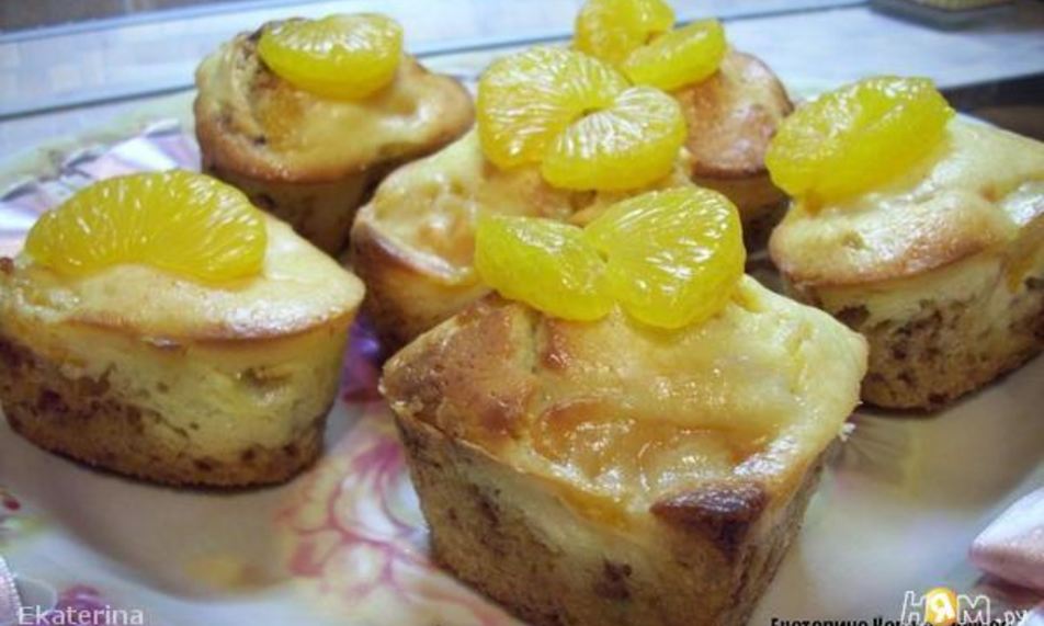 Рецепт маффинов с мандаринами и сыром маскарпоне