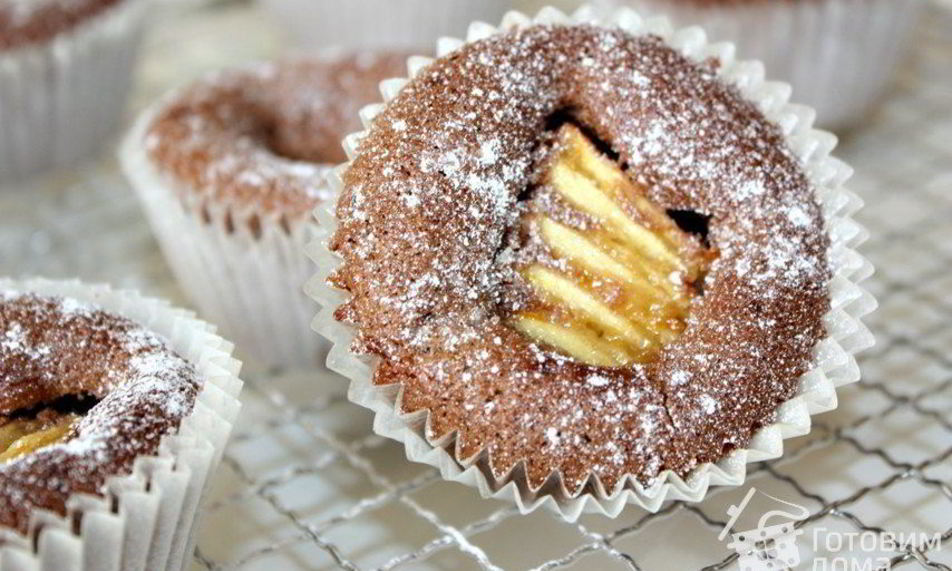 Рецепт шоколадна-яблочных маффины