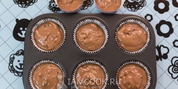 шоколадные маффины с шоколадными каплями