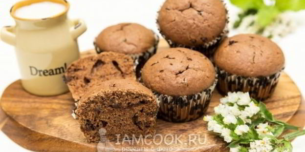 шоколадные маффины с шоколадными каплями