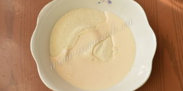 манник на кефире с творогом