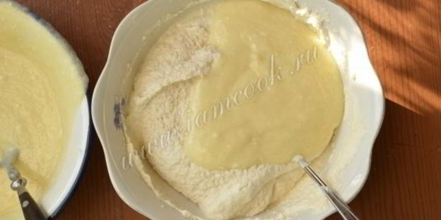 манник на кефире с творогом