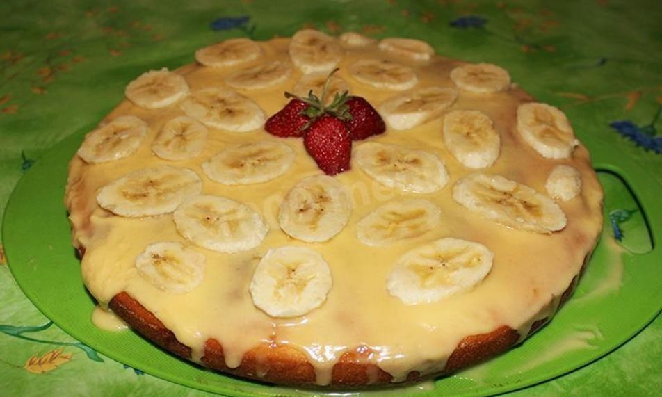 Рецепт манника с бананами на кефире