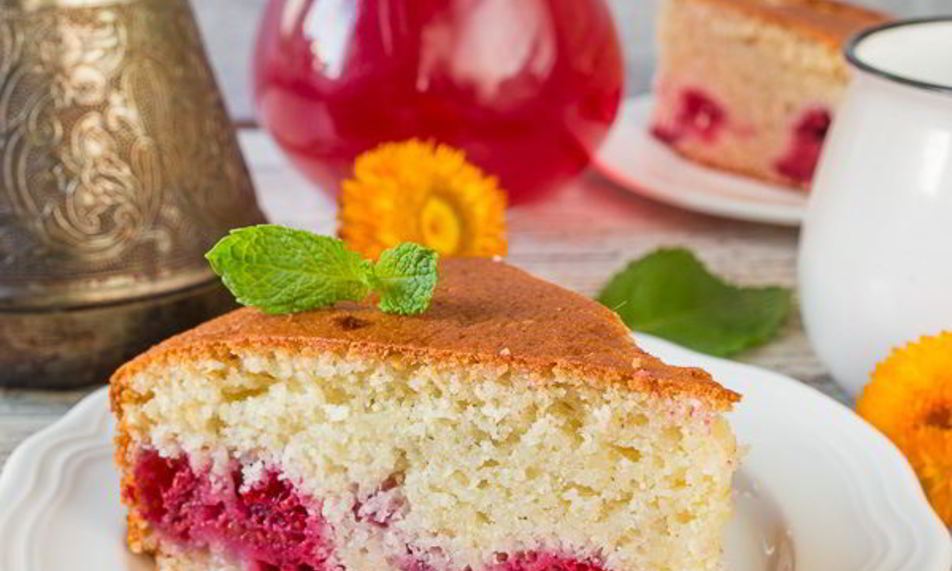 Рецепт манника с малиной